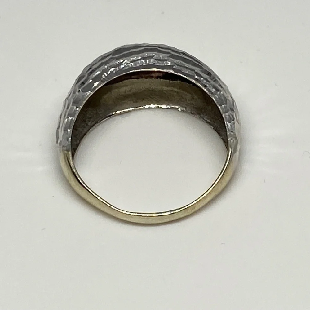 Italian 14k White Gold Dome Ring